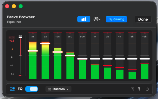 Professional 10-band equalizer