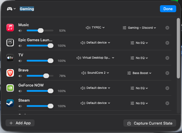 Gaming profiles, ready to go